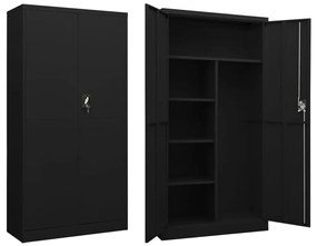 vidaXL Lockerkast 90x40x180 cm staal zwart