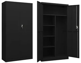 vidaXL Lockerkast 90x40x180 cm staal zwart