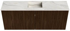 Mondiaz Joya DLux 100cm toiletmeubel walnut met wastafel faye midden 1 kraangat ostra