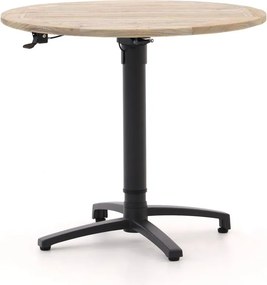 Inklapbare tafel Bellagio | Rond | Tuintafel Teakhout | Ø85cm | 2 personen | Verstelbaar | Kees Smit Tuinmeubelen