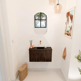 Mondiaz Joya 70cm toiletmeubel walnut met wastafel faye midden zonder kraangat urban