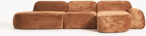 Modulaire teddy-bouclé hoekbank Wolke (4-zits)