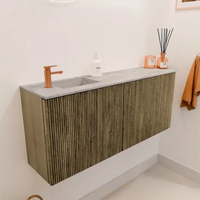 Mondiaz Joya DLux 100cm toiletmeubel ronding rechts dusk met wastafel faye links 1 kraangat glace