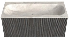 Mondiaz Kurve-dlux 100cm badmeubel shadow met 1 lade en wastafel big medium midden 1 kraangat ostra