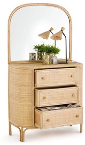 Rotan commode met geïntegreerde  spiegel, Ladara
