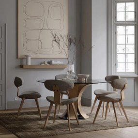 Dan-Form Buckle Eetkamerstoel Scandinavisch Design Grijsbruin Eiken