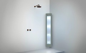 Sunshower Round Plus Large Organic Grey infraroodlamp en UV 33x185x10cm hoekopbouw
