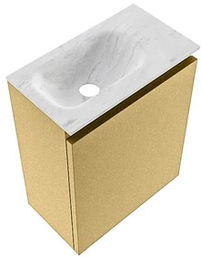 Mondiaz Ture DLux toiletmeubel 40cm oro met wastafel opalo links met kraangat