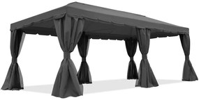 Antracietkleurig tuinpaviljoen met muskietennet Valencia 3x6 m Garden Point
