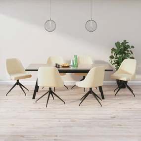 vidaXL Eetkamerstoelen 6 st fluweel crèmekleurig