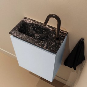 Mondiaz Ture DLux toiletmeubel 40cm clay met wastafel lava links met kraangat