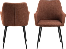 VERA Terracotta (stof Basel 44) - MODERN GESTOFFEERDE KUIPSTOEL VOOR WOONKAMER/EETKAMER LOFT