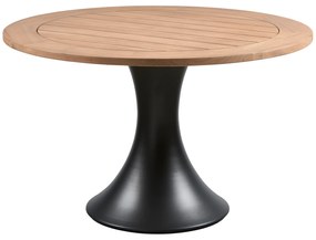 Exotan Charley - Dining tuintafel - Rond - Aluminium - Teak - Naturel - ø122cm - Exotan