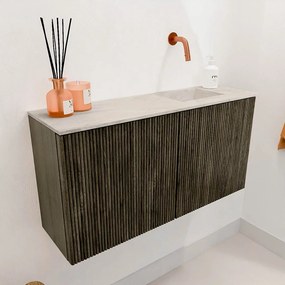 Mondiaz Joya DLux 80cm toiletmeubel shadow met wastafel faye rechts zonder kraangat ostra