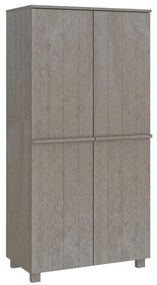 vidaXL Kledingkast 89x50x180 cm massief grenenhout lichtgrijs