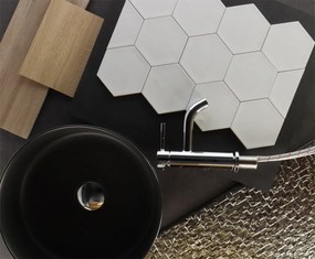 Hoogglans Handvorm Wandtegel 10.8x12.4 Cm Hexagon Princeton Wit RBT52