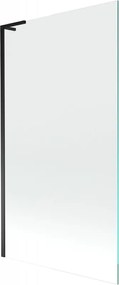 Mexen Next L badwand enkel paneel 100 x 150 cm, transparant, zwart - 895-100-000-03-00-70