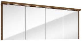 Fontana Grado spiegelkast met verlichting 157cm 4 deuren walnoot