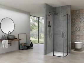 van Rijn ST02 hoekcabine 138x108cm met draaideuren zwart