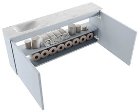 Mondiaz Ture DLux toiletmeubel 120cm clay met wastafel opalo links met kraangat