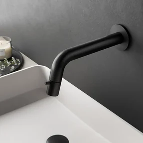 Hotbath Dude Fonteinkraan inbouw - uitloop 18.6cm - inkortbaar - mat zwart UW001BL