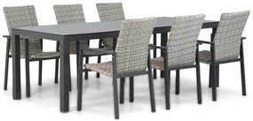 Tuinset 6 personen 220 cm Wicker Grijs Lifestyle Garden Furniture Upton/Madras