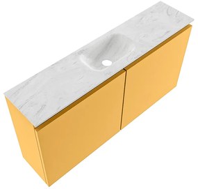 Mondiaz Ture DLux toiletmeubel 100cm ocher met wastafel opalo midden met kraangat