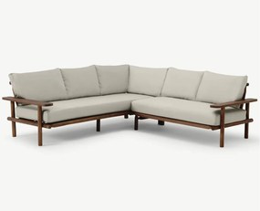 The Outsider Hoek Loungeset - Laruna - Acaciahout - Vintage Bruin / Wit - The Outsider