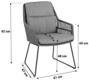 4 Seasons Outdoor Valencia Dining Tuinstoel Rope Taupe