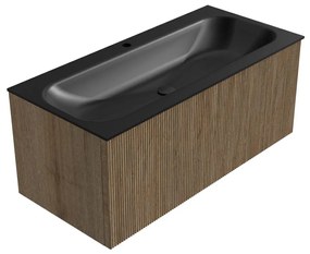 Mondiaz Kurve 100cm badmeubel dusk met 1 lade en wastafel big medium midden 1 kraangat urban