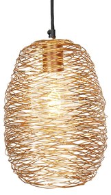 Hanglamp zwart goud en koper rond 3-lichts - Sarella Design E27 Binnenverlichting Lamp
