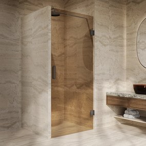 Saniclear Modern glazen douchedeur 70x200cm brons glas