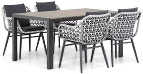 Tuinset 4 personen 155 cm Wicker/Aluminium Zwart Lifestyle Garden Furniture Dolphin/Young