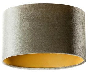 Velours lampenkap groen met gouden binnenkant ovaal 25/16/15
