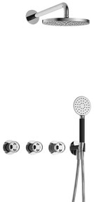 Hotbath Cobber IBSW70 Regendoucheset inbouw - 38.5cm wandarm - 20cm ronde hoofddouche - 3 standen handdouche - chroom IBSW70CR1