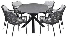 Garden Impressions Pemba tuinset 7-delig - Scot tuintafel Napoli grey 230x115 cm
