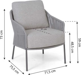 4 Seasons Outdoor Seasons Florence Low Dining Chair Aluminium/rope Taupe