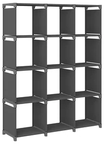 vidaXL Kast met 12 vakken 103x30x141 cm stof grijs