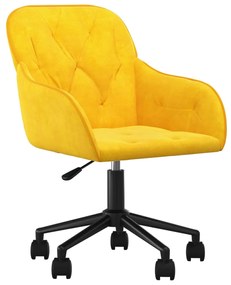vidaXL Kantoorstoel draaibaar fluweel geel