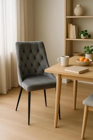 Dolfijn zwart fluwelen stoel