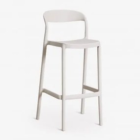 Stapelbare Set Van 4 Hoge Tuinkrukken Van Polypropyleen Brenza ↑75 Cm & Steen Wit - Sklum