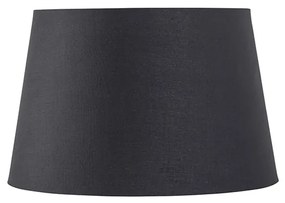 Katoenen lampenkap zwart 25/20/16 met gouden binnenkant