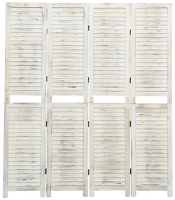 vidaXL Kamerscherm met 4 panelen 140x165 cm hout crèmekleurig