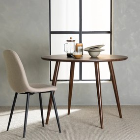 Ronde Minimalistische Eettafel Bruin - 100 X 100cm.