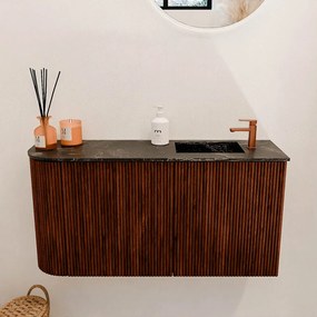 Mondiaz Joya DLux 80cm toiletmeubel ronding links ruby met wastafel faye rechts 1 kraangat lava