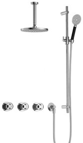 Hotbath Cobber IBSW70 Regendoucheset inbouw - 15cm plafondarm - 20cm ronde hoofddouche - 3 standen handdouche - glijstang - chroom IBSW70CR127