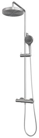 Brauer Stripe opbouw regendouche met 25cm hoofddouche en 3 standen handdouche RVS geborsteld PVD