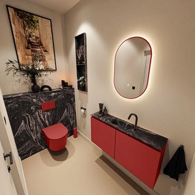 Mondiaz Ture DLux toiletmeubel 100cm fire met wastafel lava midden met kraangat