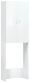 vidaXL Wasmachinekast 64x25,5x190 cm hoogglans wit