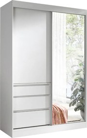 Kledingkast Toledo 115, Wit, 216x140x65cm, 146.01 kg, Kledingkast deuren: Schuivend, Aantal planken: 1, Aantal planken: 1